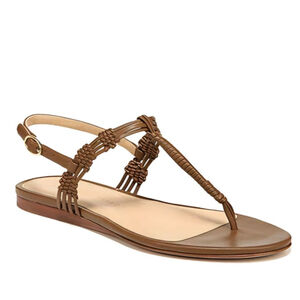 Veronica Beard Brown Sola Knotted Leather Slingback Sandals Women's Size 10